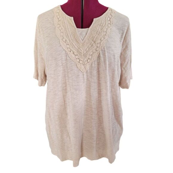 Catherines Embroidered V-Neck Top (Size 1X) - Picture 1 of 8